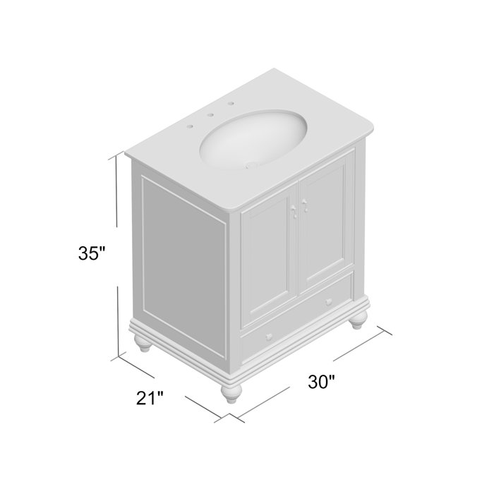 Three Posts™ Launceston 30'' Freestanding Single Bathroom Vanity with